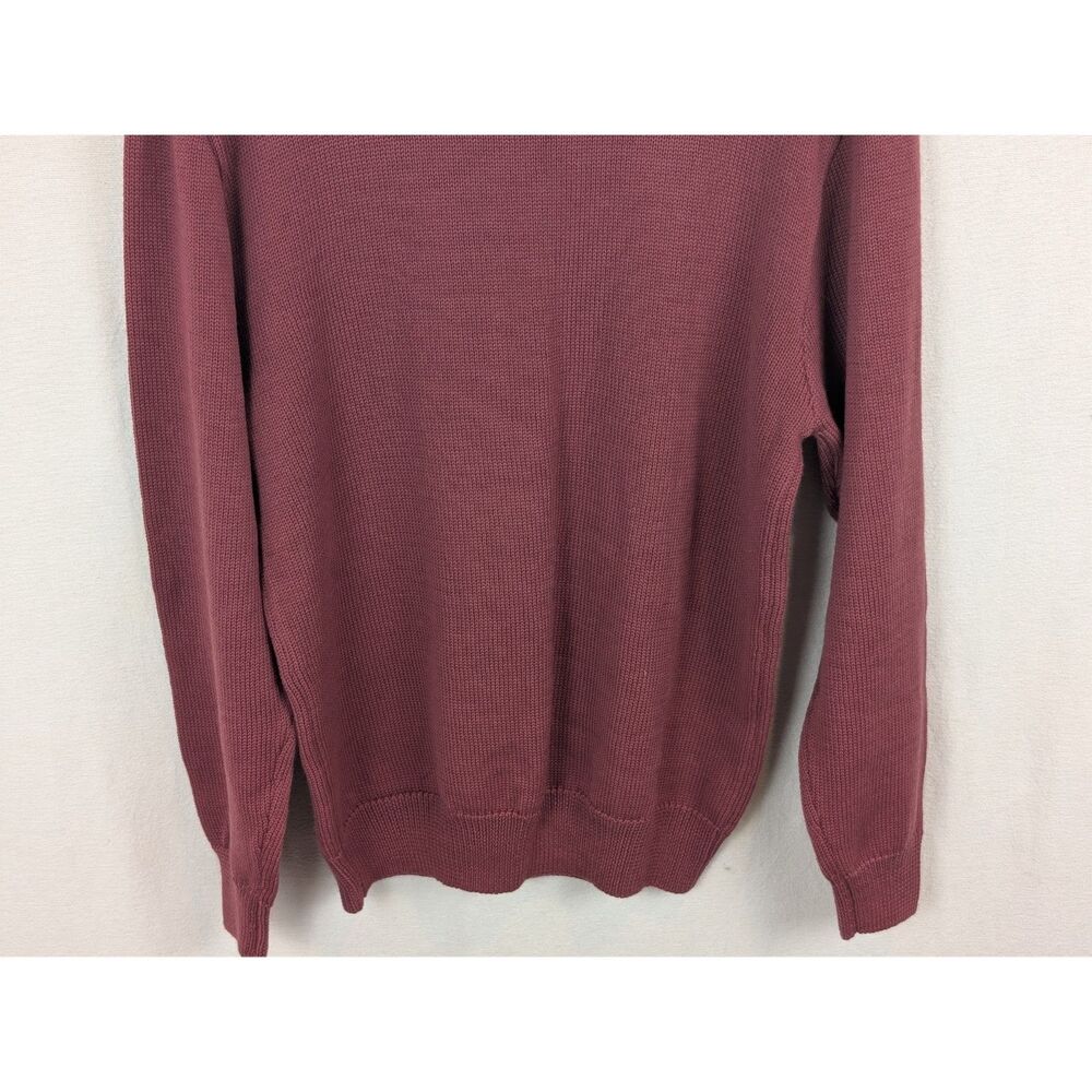 Vintage Ralph Lauren Wool Sweater Burgundy Men's Size Large Made in USA - Picture 8 of 8